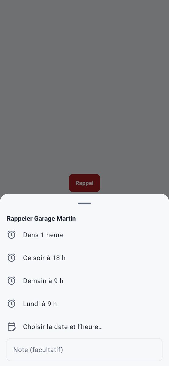 Ne plus oublier de rappeler — capture de l’application