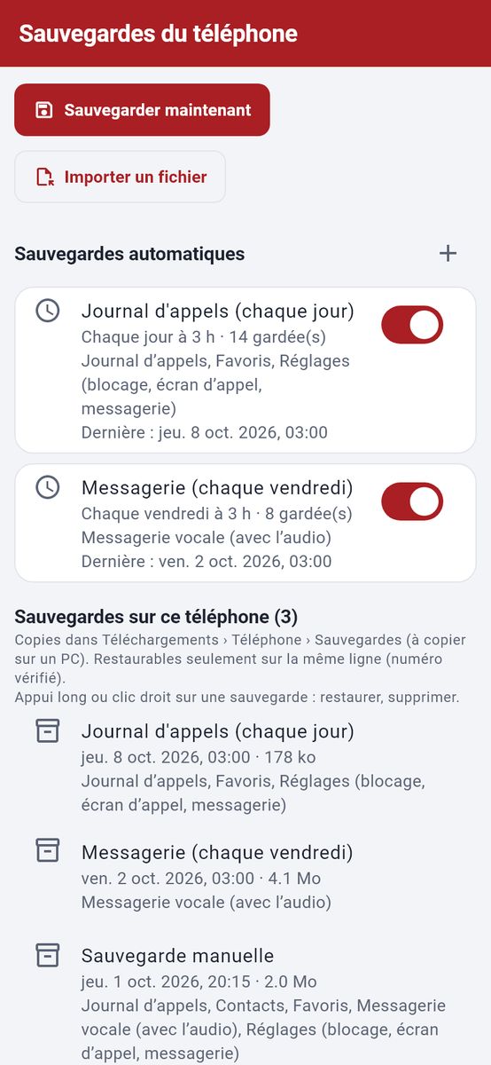 Vos données en sécurité — capture de l’application