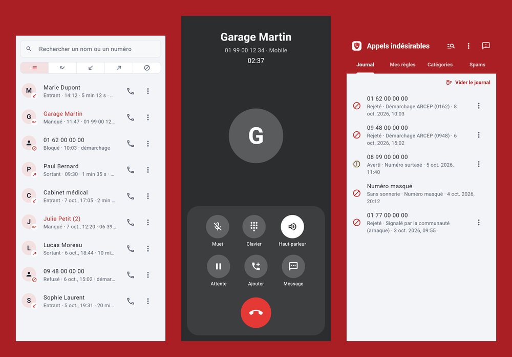Votre appli Téléphone — capture de l’application