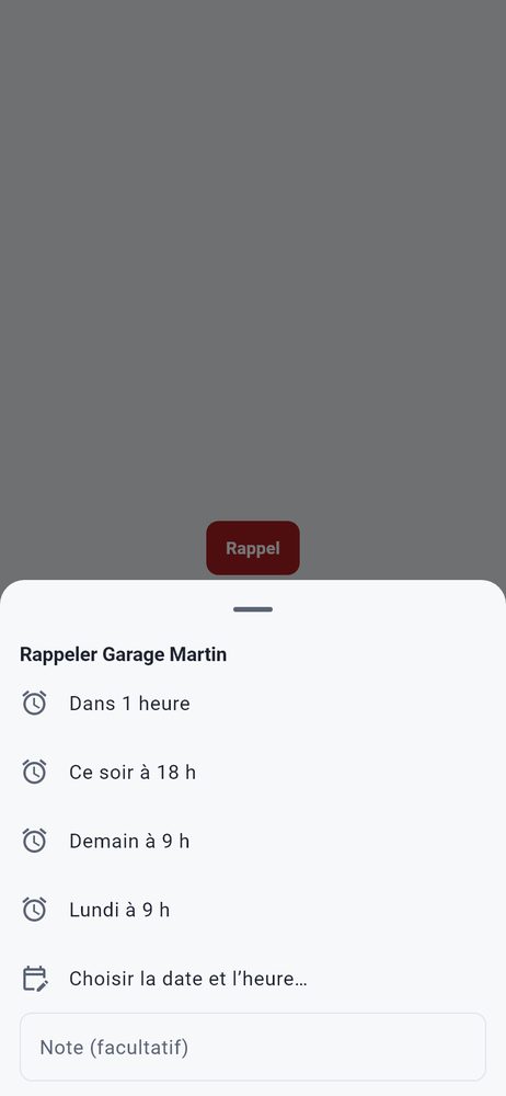 Rappels — capture de l’application